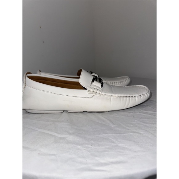 Bruno Marc Driving Loafers White W/ Buckle Faux Leather Bridal Wedding Dress - Picture 4 of 8